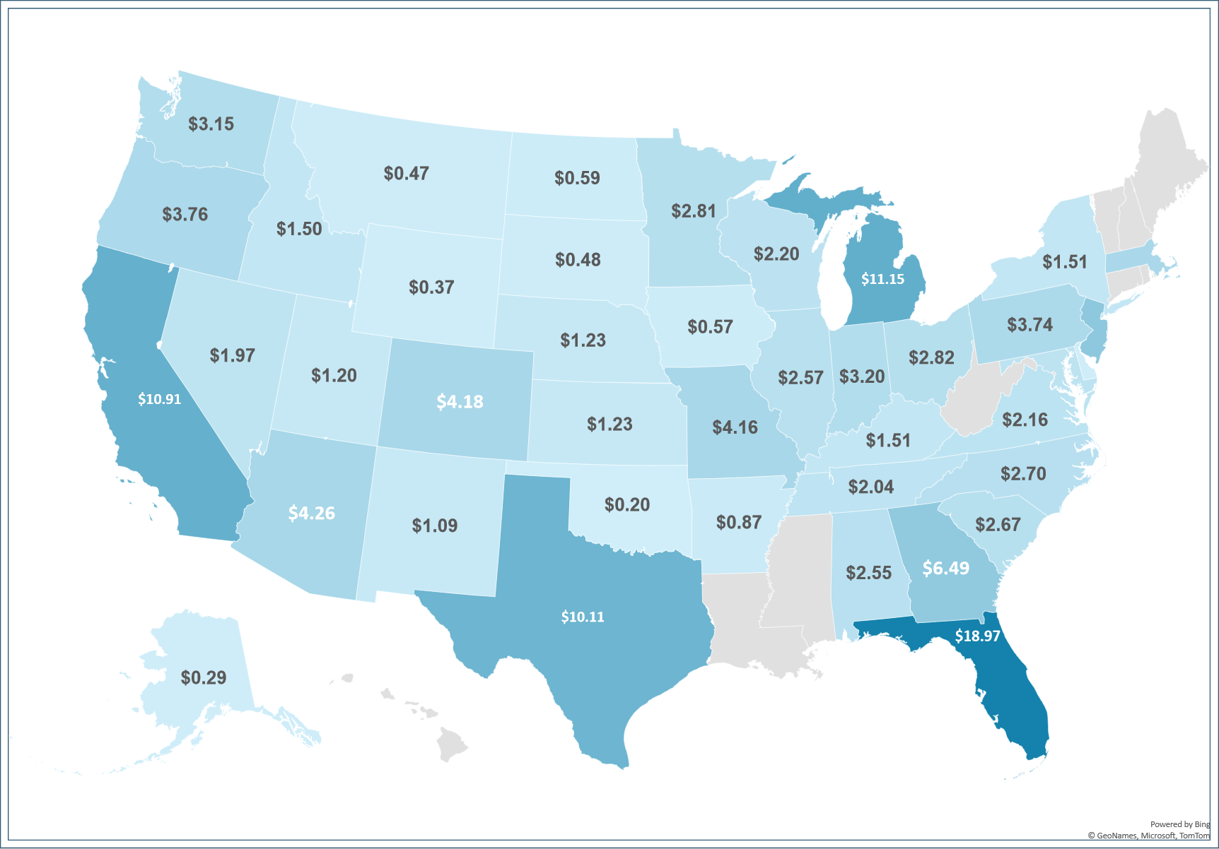 $137 MM CRA Eligible Mortgage Loans – CRA Heat Map